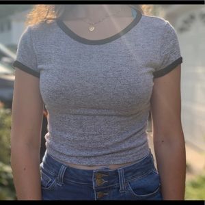 Cute soft grey tank with black lining